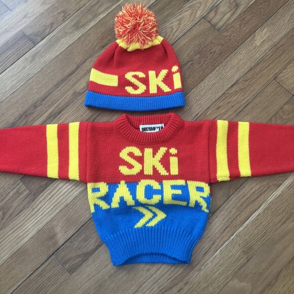 Obermeyer Toddler Boys Pullover Sweatshirt /Hat Red Size 1 - Picture 2 of 5